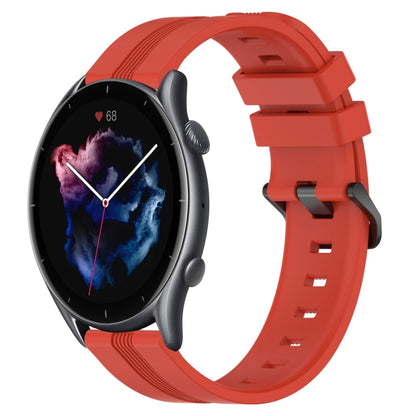 22mm Concave Striped Slicone Watch Band, For Amazfit GTR 4, For Amazfit GTR 3, For Amazfit GTR 3 Pro, For Amazfit GTR 2e, For Amazfit GTR 2, For Amazfit 3, For Amazfit GTR 47mm