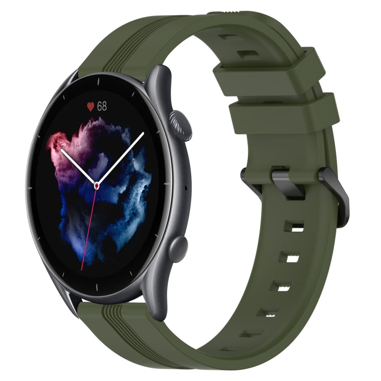 22mm Concave Striped Slicone Watch Band, For Amazfit GTR 4, For Amazfit GTR 3, For Amazfit GTR 3 Pro, For Amazfit GTR 2e, For Amazfit GTR 2, For Amazfit 3, For Amazfit GTR 47mm