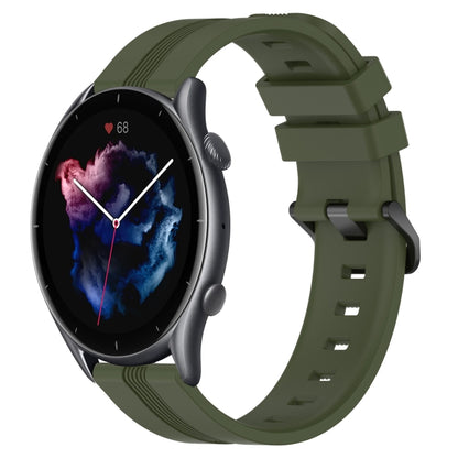 22mm Concave Striped Slicone Watch Band, For Amazfit GTR 4, For Amazfit GTR 3, For Amazfit GTR 3 Pro, For Amazfit GTR 2e, For Amazfit GTR 2, For Amazfit 3, For Amazfit GTR 47mm
