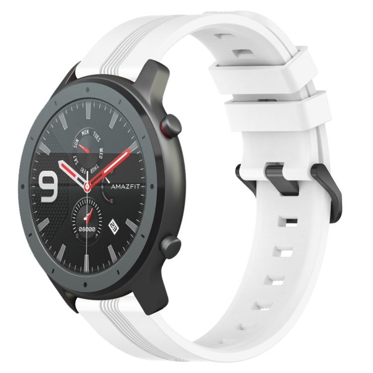 22mm Concave Striped Slicone Watch Band, For Amazfit GTR 4, For Amazfit GTR 3, For Amazfit GTR 3 Pro, For Amazfit GTR 2e, For Amazfit GTR 2, For Amazfit 3, For Amazfit GTR 47mm