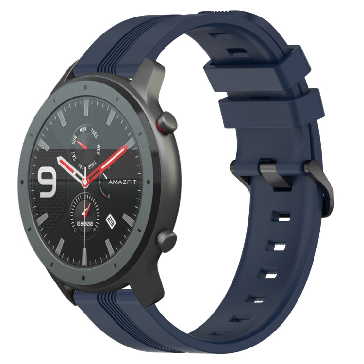 22mm Concave Striped Slicone Watch Band, For Amazfit GTR 4, For Amazfit GTR 3, For Amazfit GTR 3 Pro, For Amazfit GTR 2e, For Amazfit GTR 2, For Amazfit 3, For Amazfit GTR 47mm