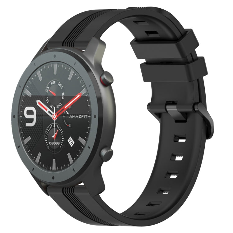 22mm Concave Striped Slicone Watch Band, For Amazfit GTR 4, For Amazfit GTR 3, For Amazfit GTR 3 Pro, For Amazfit GTR 2e, For Amazfit GTR 2, For Amazfit 3, For Amazfit GTR 47mm