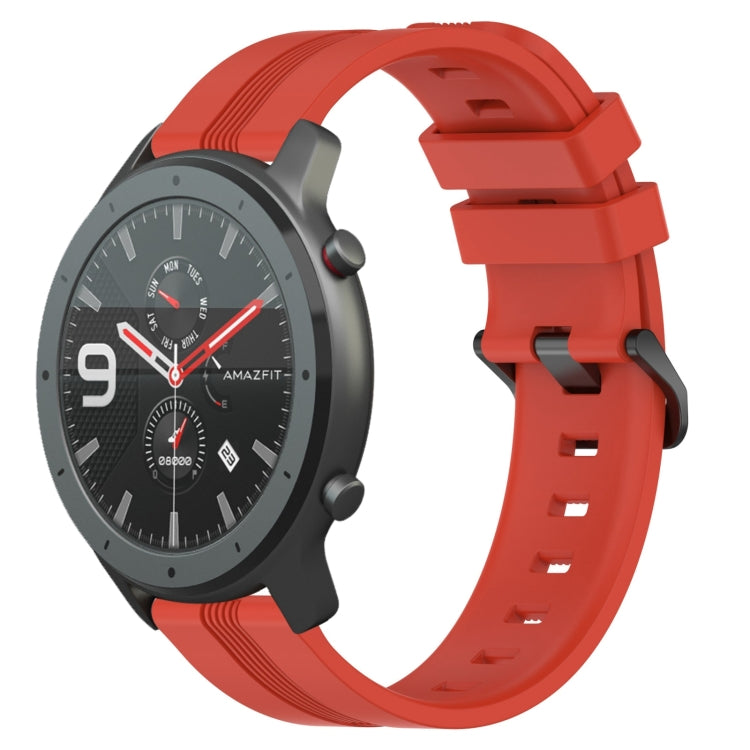 22mm Concave Striped Slicone Watch Band, For Amazfit GTR 4, For Amazfit GTR 3, For Amazfit GTR 3 Pro, For Amazfit GTR 2e, For Amazfit GTR 2, For Amazfit 3, For Amazfit GTR 47mm
