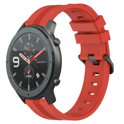 22mm Concave Striped Slicone Watch Band, For Amazfit GTR 4, For Amazfit GTR 3, For Amazfit GTR 3 Pro, For Amazfit GTR 2e, For Amazfit GTR 2, For Amazfit 3, For Amazfit GTR 47mm