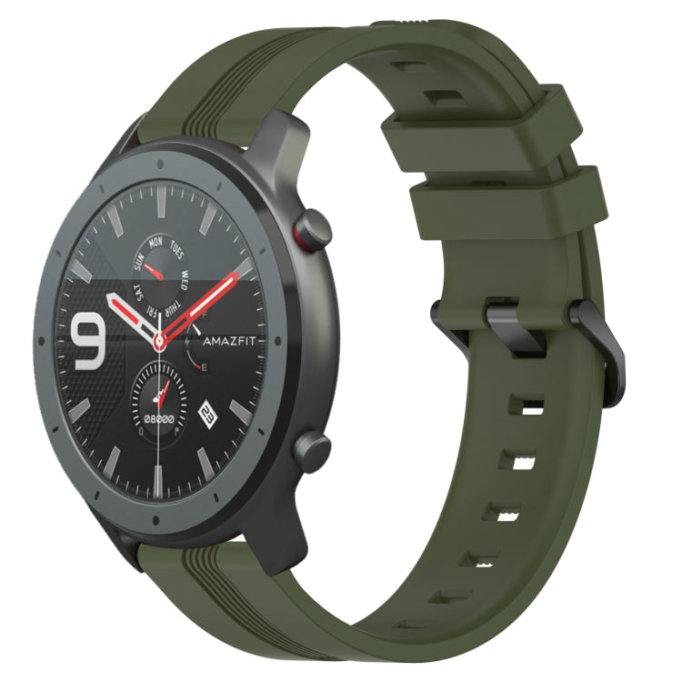 22mm Concave Striped Slicone Watch Band, For Amazfit GTR 4, For Amazfit GTR 3, For Amazfit GTR 3 Pro, For Amazfit GTR 2e, For Amazfit GTR 2, For Amazfit 3, For Amazfit GTR 47mm