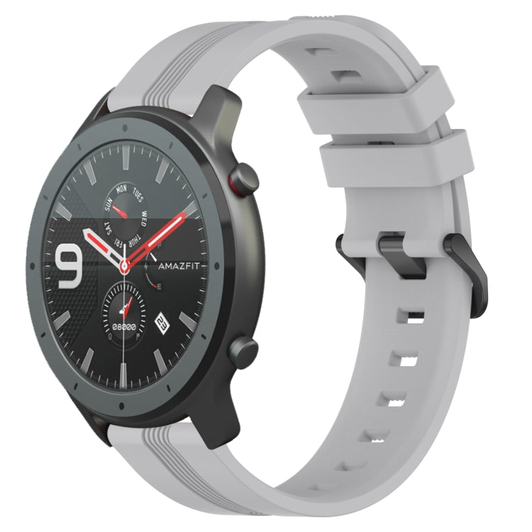 22mm Concave Striped Slicone Watch Band, For Amazfit GTR 4, For Amazfit GTR 3, For Amazfit GTR 3 Pro, For Amazfit GTR 2e, For Amazfit GTR 2, For Amazfit 3, For Amazfit GTR 47mm