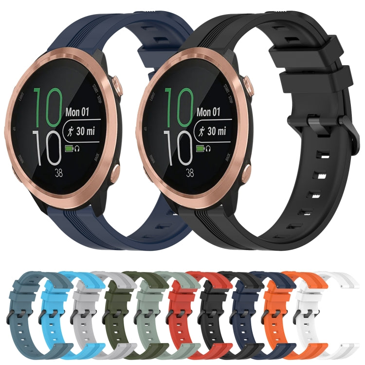 20mm Concave Striped Slicone Watch Band, For Garmin Forerunner 645 Music, For Garmin Forerunner Sq2, For Garmin Forerunner Sq2 Music