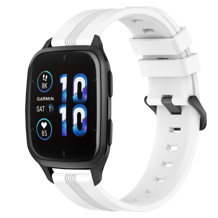 20mm Concave Striped Slicone Watch Band, For Garmin Forerunner 645 Music, For Garmin Forerunner Sq2, For Garmin Forerunner Sq2 Music