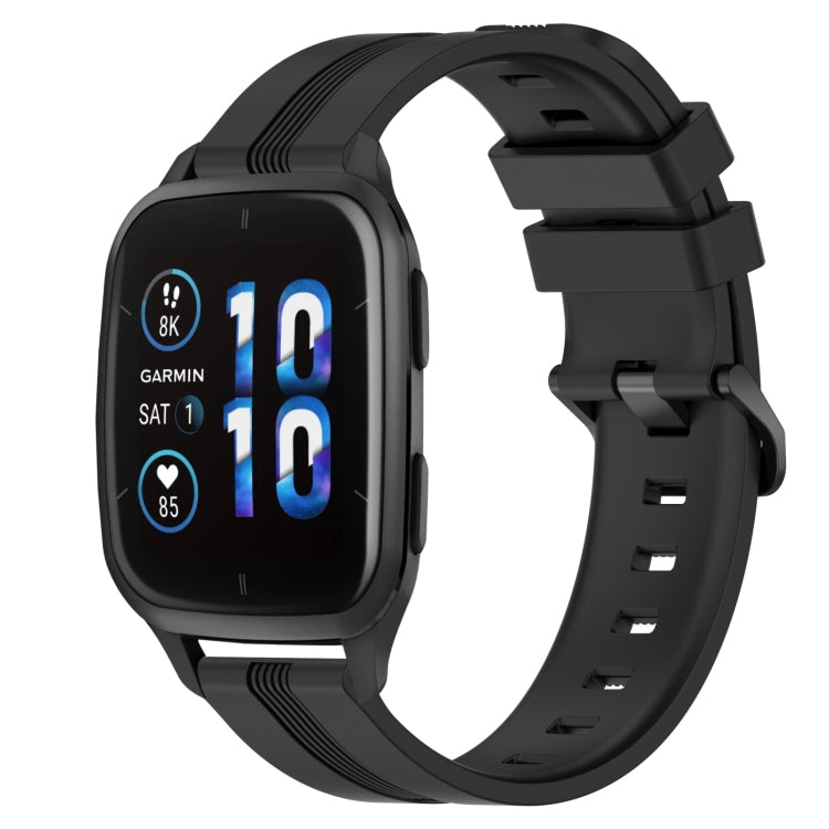 20mm Concave Striped Slicone Watch Band, For Garmin Forerunner 645 Music, For Garmin Forerunner Sq2, For Garmin Forerunner Sq2 Music