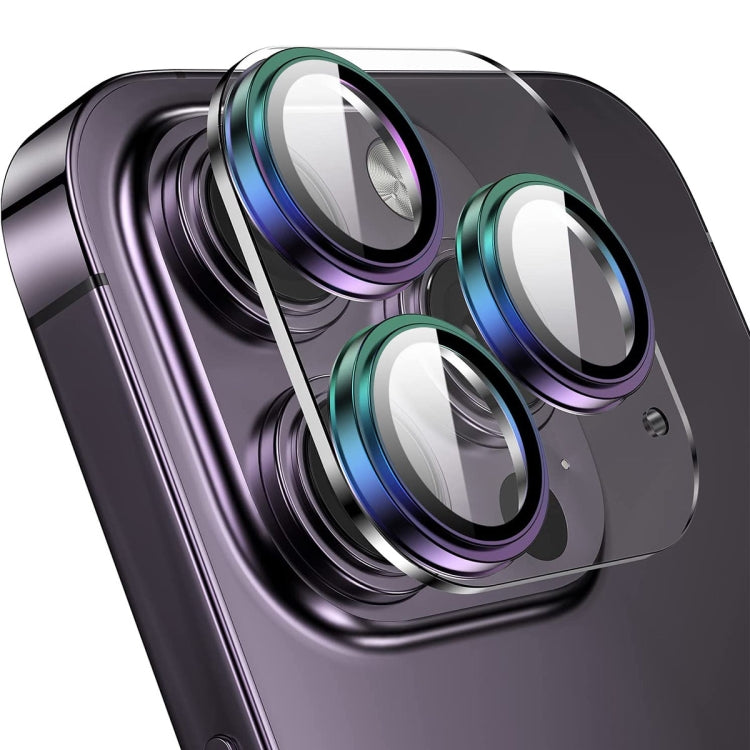 For iPhone 14 Pro / 14 Pro Max ENKAY Hat-Prince 9H Rear Camera Lens Tempered Glass Aluminium Alloy Film