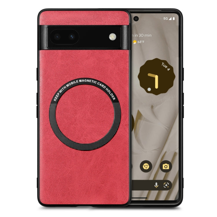 For Google Pixel 6A Solid Color Magsafe Leather Phone Case, For Google Pixel 6A