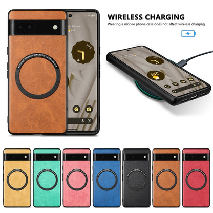 For Google Pixel 6A Solid Color Magsafe Leather Phone Case, For Google Pixel 6A