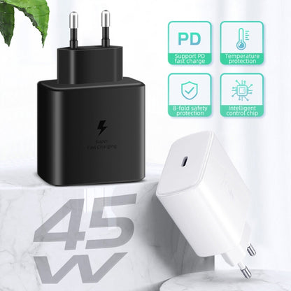 M135 45W USB-C / Type-C Port Fast Charger with 5A Type-C to Type-C Cable, EU Plug, EU Plug + Type-C Cable