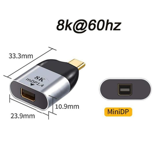 Adaptateur Type-C vers Mini Display Port 8K 60Hz pour tablette, téléphone, ordinateur portable