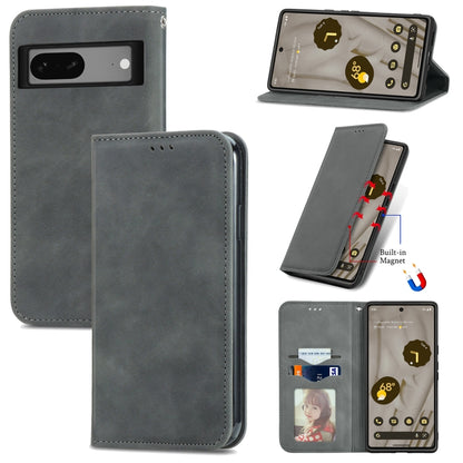 Retro Skin Feel Magnetic Flip Leather Phone Case, For Google Pixel 7A, For Infinix Smart 6 Plus, For Tecno Spark 9 Pro, For Xiaomi Mi 11 Ultra