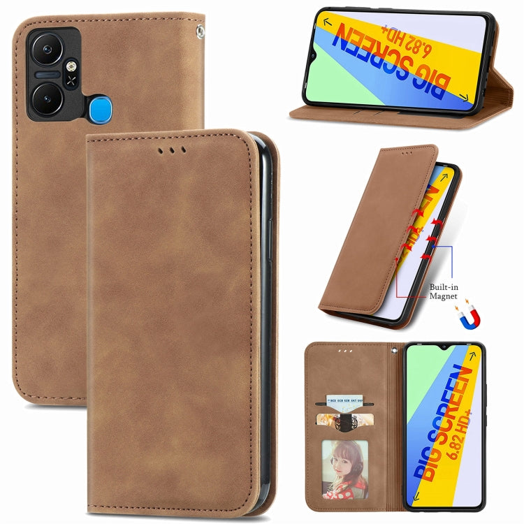 Retro Skin Feel Magnetic Flip Leather Phone Case, For Google Pixel 7A, For Infinix Smart 6 Plus, For Tecno Spark 9 Pro, For Xiaomi Mi 11 Ultra