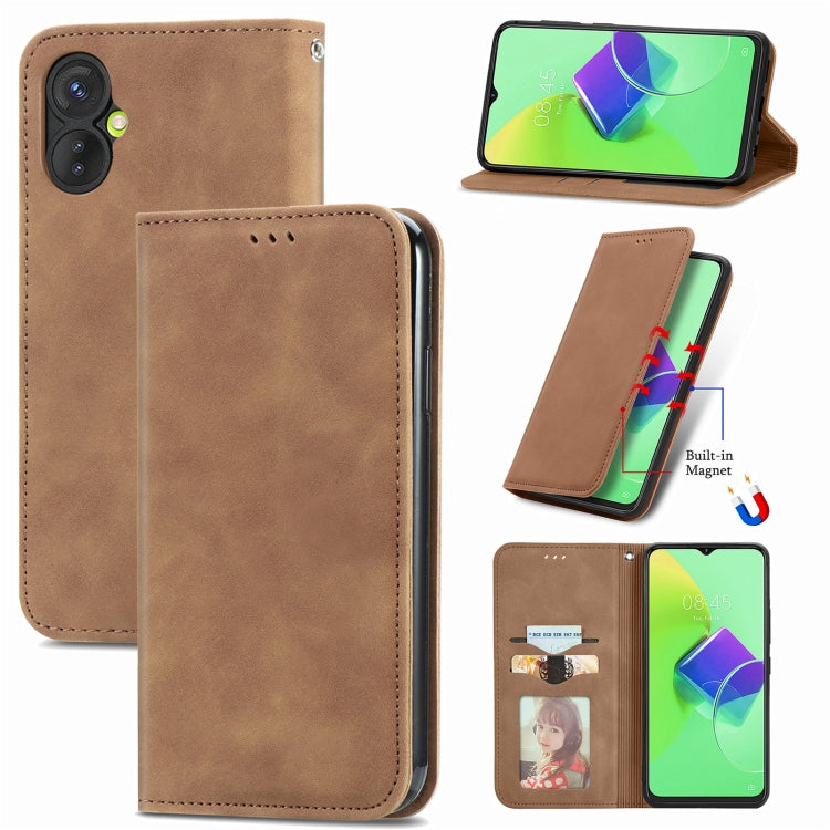 Retro Skin Feel Magnetic Flip Leather Phone Case, For Google Pixel 7A, For Infinix Smart 6 Plus, For Tecno Spark 9 Pro, For Xiaomi Mi 11 Ultra