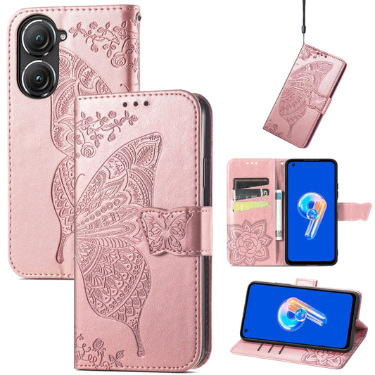 Butterfly Love Flower Embossed Leather Phone Case, For Asus Zenfone 9, For Infinix Hot 12 Pro, For Infinix Hot 12i, For ZTE Libero 5G III, For OPPO Reno9, For Samsung Galaxy A04, For TCL 40 SE, For Tecno Pova 3, For Tecno Spark 9 Pro, For vivo iQOO Neo...