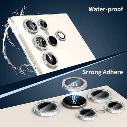 For Samsung Galaxy S23 Ultra 5G ENKAY 9H Rear Camera Lens Glitter Aluminium Alloy Ring Tempered Glass Film, For Samsung Galaxy S23 Ultra 5G
