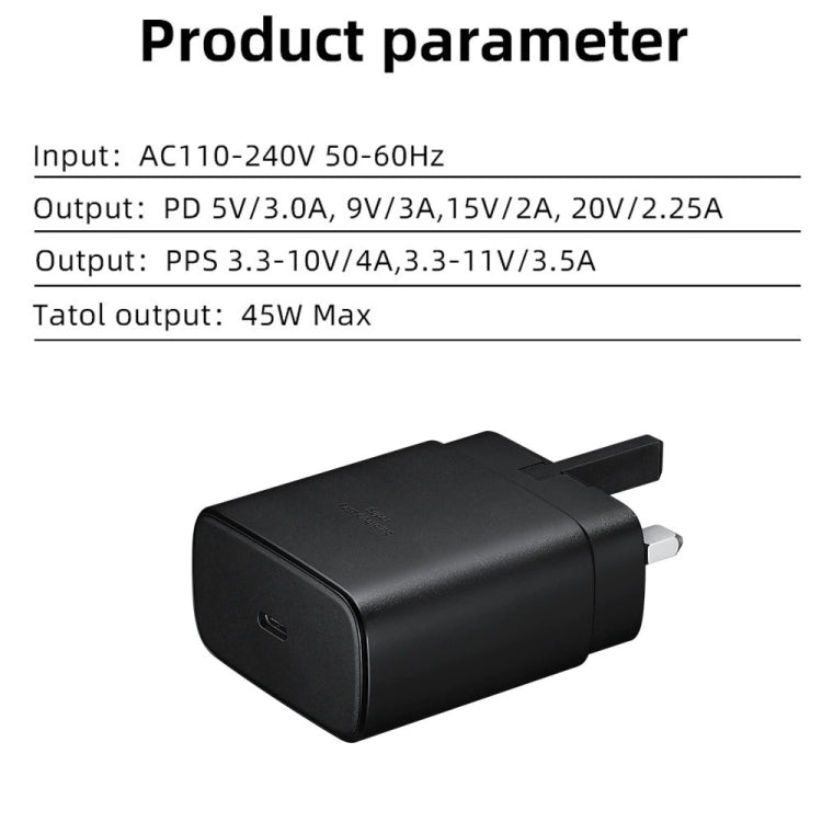 Chargeur rapide M135 45 W avec port USB-C/Type-C, prise britannique