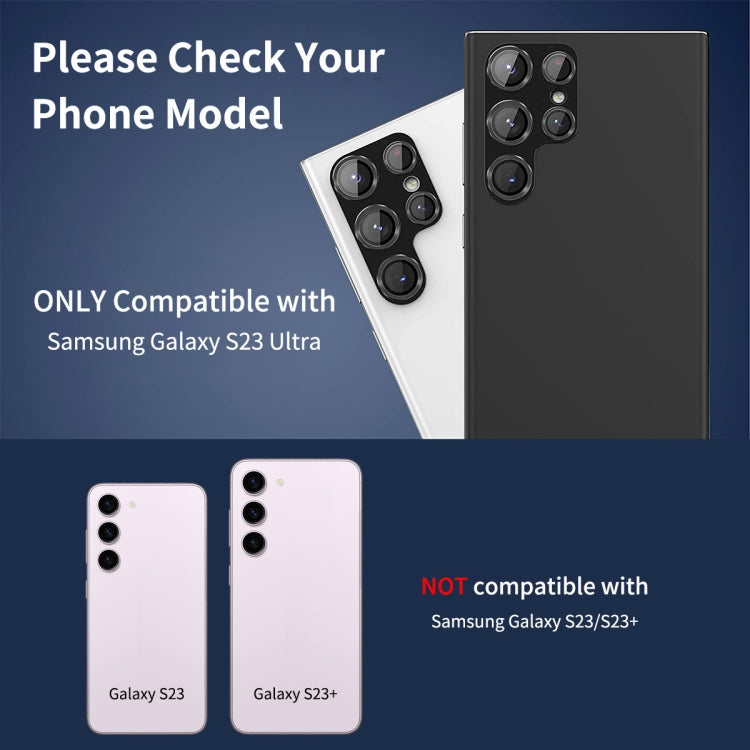For Samsung Galaxy S23 Ultra ENKAY 9H Rear Camera Lens Aluminium Alloy Tempered Glass Film, For Samsung Galaxy S23 Ultra 5G