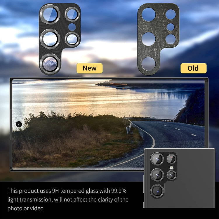 For Samsung Galaxy S22 Ultra ENKAY 9H Rear Camera Lens Aluminium Alloy Tempered Glass Film, For Samsung Galaxy S22 Ultra 5G