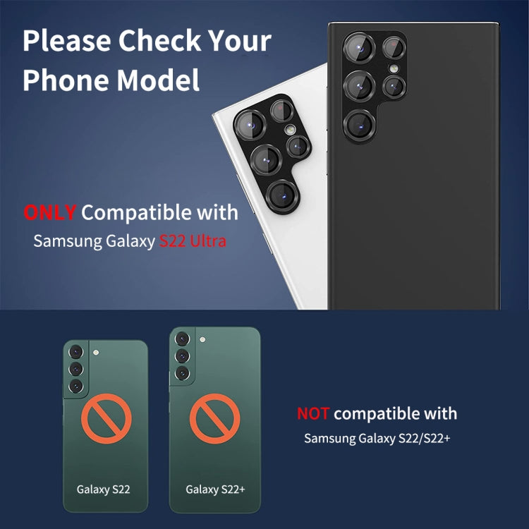 For Samsung Galaxy S22 Ultra ENKAY 9H Rear Camera Lens Aluminium Alloy Tempered Glass Film, For Samsung Galaxy S22 Ultra 5G