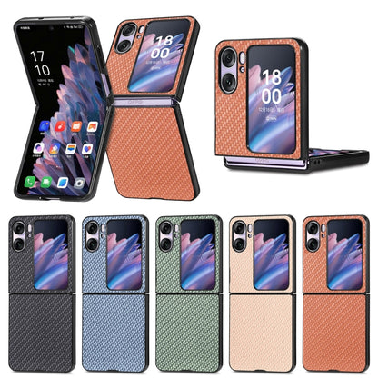 Carbon Fiber Texture Leather Back Cover Phone Case, For Honor Magic Vs, For OPPO Find N2 Flip, For OPPO Find N2, For Google Pixel Fold