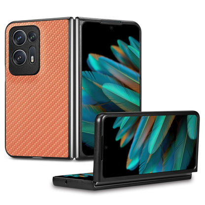Carbon Fiber Texture Leather Back Cover Phone Case, For OPPO Find N2 Flip, For OPPO Find N2, For Google Pixel Fold, For Honor Magic Vs