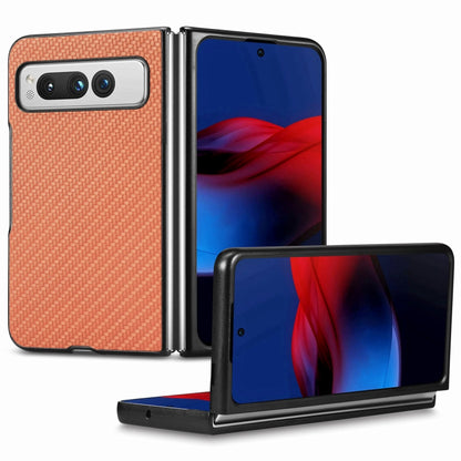 Carbon Fiber Texture Leather Back Cover Phone Case, For OPPO Find N2 Flip, For OPPO Find N2, For Google Pixel Fold, For Honor Magic Vs