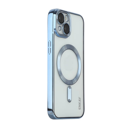 For iPhone 14 ENKAY Electroplated MagSafe Shockproof TPU Phone Case with Lens Film, For iPhone 14