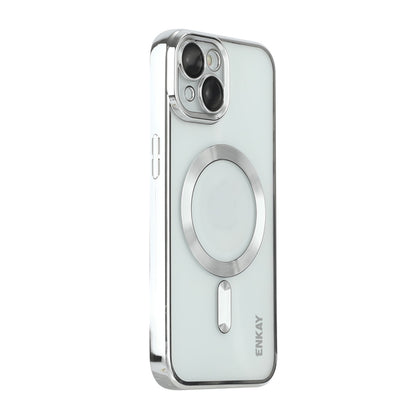 For iPhone 14 ENKAY Electroplated MagSafe Shockproof TPU Phone Case with Lens Film, For iPhone 14