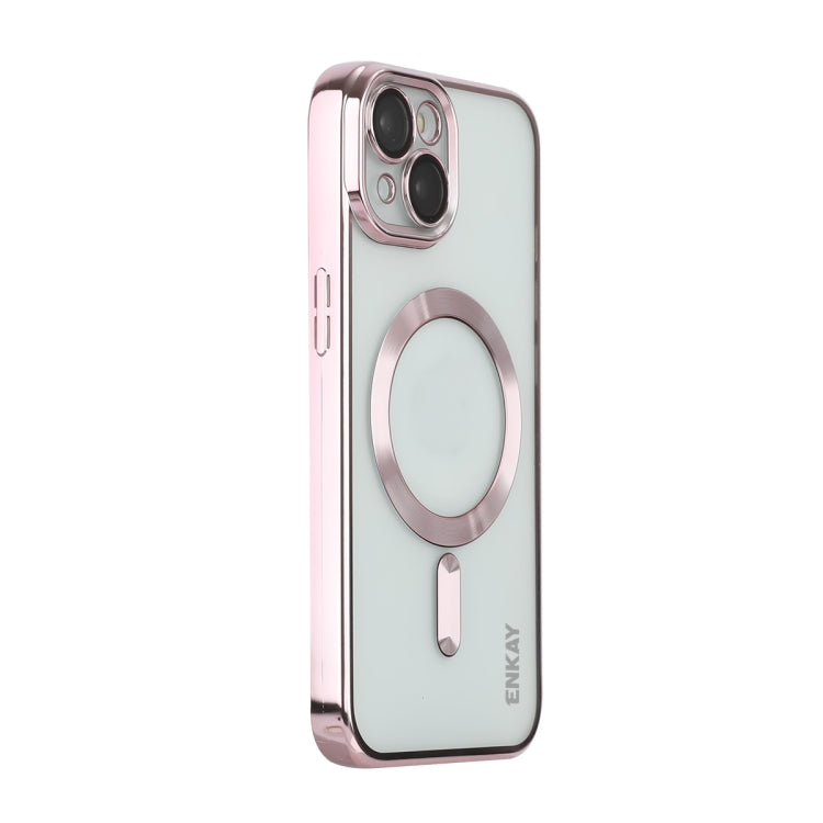 For iPhone 14 Plus ENKAY Electroplated MagSafe Shockproof TPU Phone Case with Lens Film, For iPhone 14 Plus