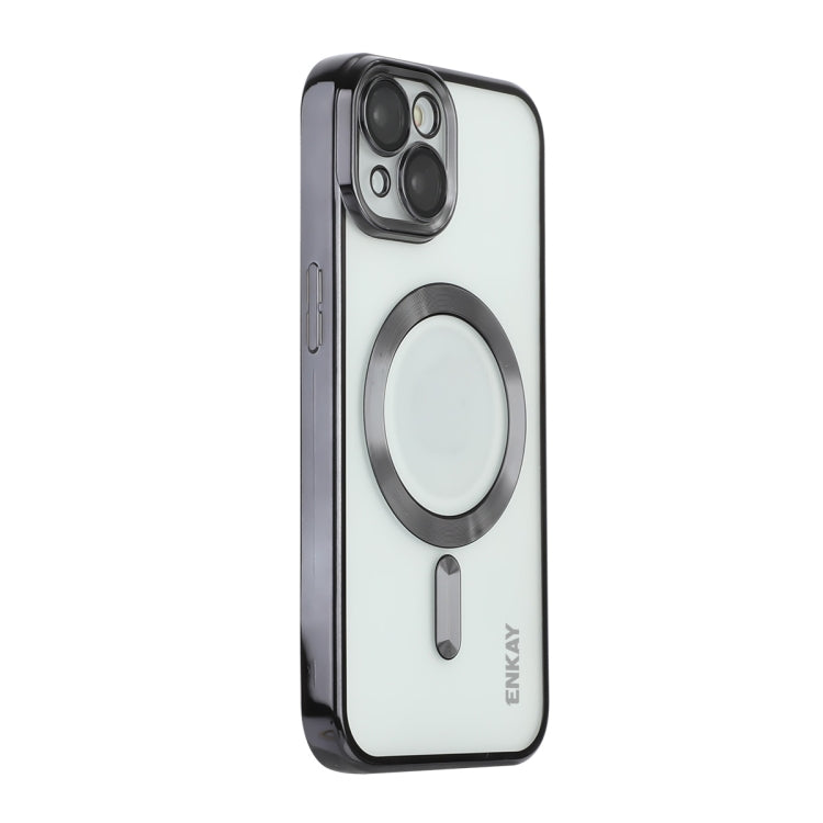For iPhone 14 Plus ENKAY Electroplated MagSafe Shockproof TPU Phone Case with Lens Film, For iPhone 14 Plus