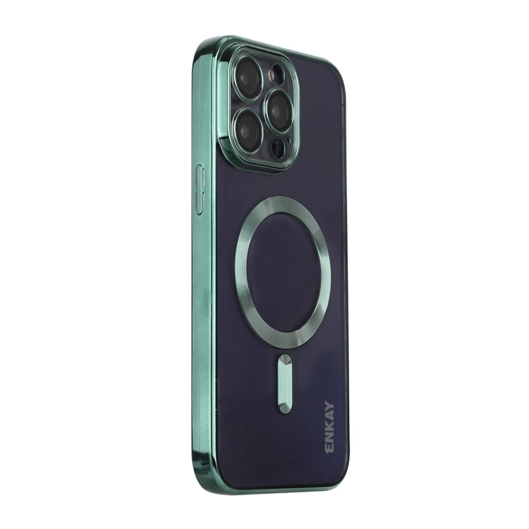 For iPhone 14 Pro ENKAY Electroplated MagSafe Shockproof TPU Phone Case with Lens Film, For iPhone 14 Pro