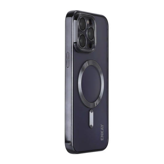 For iPhone 14 Pro Max ENKAY Electroplated MagSafe Shockproof TPU Phone Case with Lens Film, For iPhone 14 Pro Max