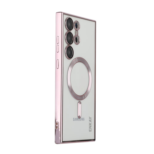 For Samsung Galaxy S22 Ultra 5G ENKAY Electroplated MagSafe Shockproof TPU Phone Case with Lens Film, For Samsung Galaxy S22 Ultra 5G