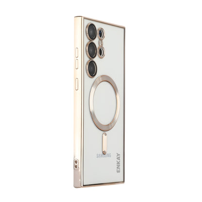 For Samsung Galaxy S22 Ultra 5G ENKAY Electroplated MagSafe Shockproof TPU Phone Case with Lens Film, For Samsung Galaxy S22 Ultra 5G