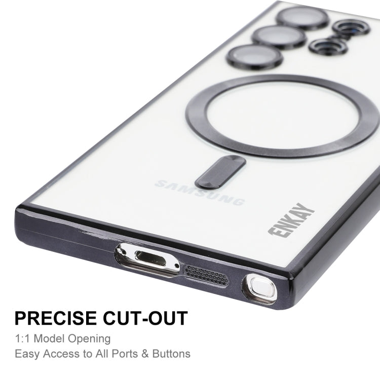 For Samsung Galaxy S23 Ultra 5G ENKAY Electroplated MagSafe Shockproof TPU Phone Case with Lens Film, For Samsung Galaxy S23 Ultra 5G