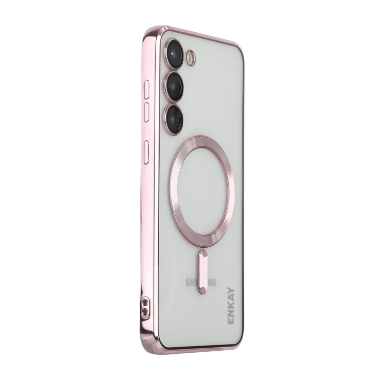 For Samsung Galaxy S23 ENKAY Hat-Prince Magnet Slim Clear Case Electroplated Shockproof Camera Protection Cover, For Samsung Galaxy S23 5G