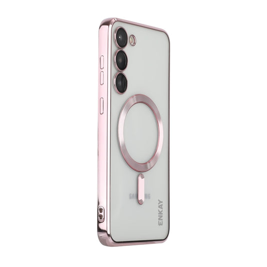 For Samsung Galaxy S23 ENKAY Hat-Prince Magnet Slim Clear Case Electroplated Shockproof Camera Protection Cover, For Samsung Galaxy S23 5G