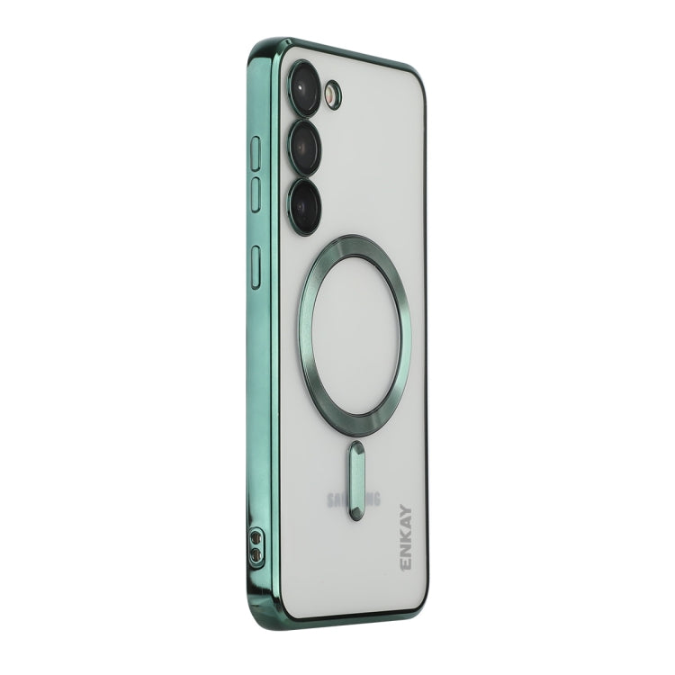 For Samsung Galaxy S23 ENKAY Hat-Prince Magnet Slim Clear Case Electroplated Shockproof Camera Protection Cover, For Samsung Galaxy S23 5G