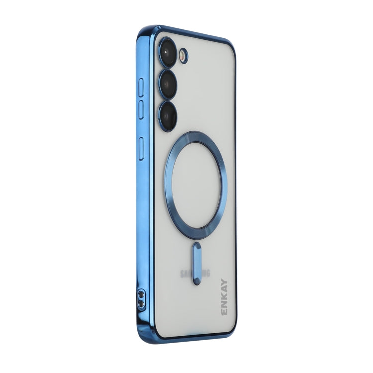 For Samsung Galaxy S23 ENKAY Hat-Prince Magnet Slim Clear Case Electroplated Shockproof Camera Protection Cover, For Samsung Galaxy S23 5G