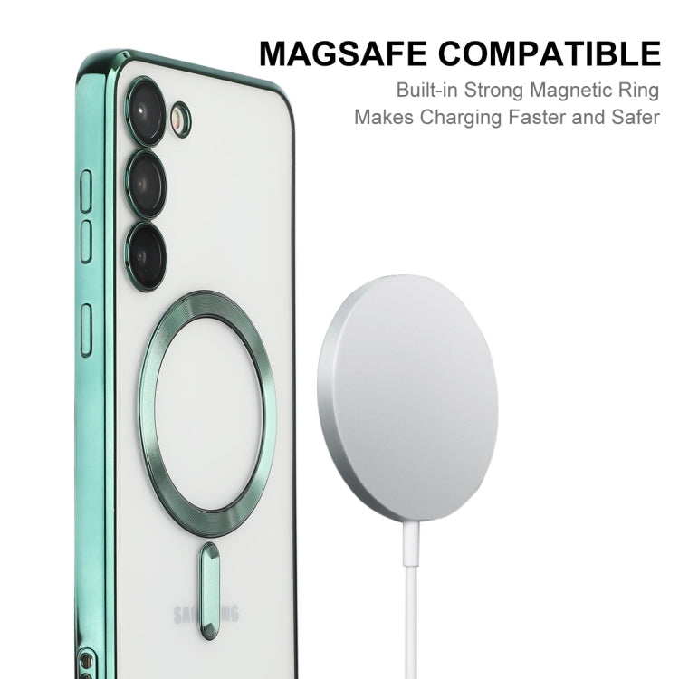 For Samsung Galaxy S23 ENKAY Hat-Prince Magnet Slim Clear Case Electroplated Shockproof Camera Protection Cover, For Samsung Galaxy S23 5G