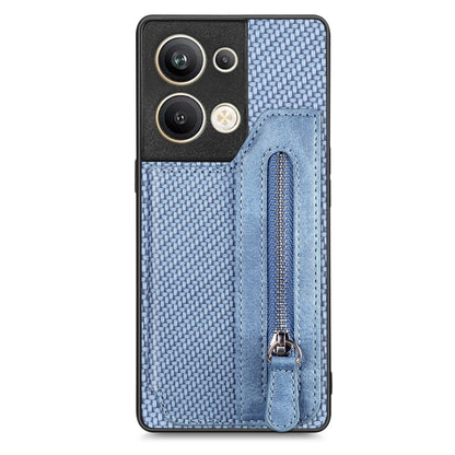 Carbon Ffiber Flip Zipper Wallet Phone Case, For OPPO A57 4G, For OPPO Reno9, For OPPO Reno9 Pro+, For Xiaomi Poco M5 4G, For Realme C30, For Xiaomi 13 Pro, For Xiaomi 13, For Google Pixel 7A