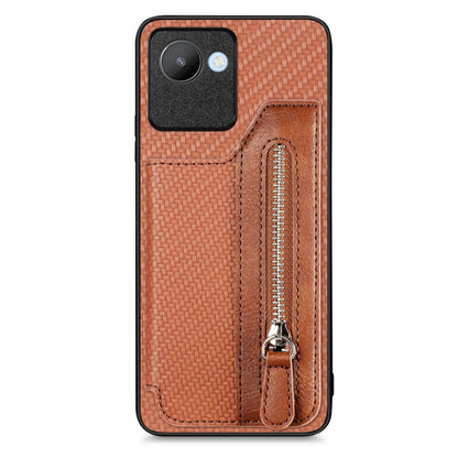Carbon Ffiber Flip Zipper Wallet Phone Case, For OPPO A57 4G, For OPPO Reno9, For OPPO Reno9 Pro+, For Xiaomi Poco M5 4G, For Realme C30, For Xiaomi 13 Pro, For Xiaomi 13, For Google Pixel 7A