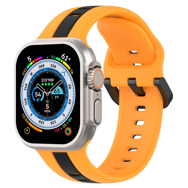 Two-Color Loop Buckle Silicone Watch Band, For Apple Watch Ultra 49mm, For Apple Watch Series 8&7 45mm, For Apple Watch Series 8&7 41mm