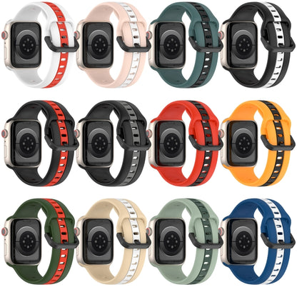 Two-Color Loop Buckle Silicone Watch Band, For Apple Watch Ultra 49mm, For Apple Watch Series 8&7 45mm, For Apple Watch Series 8&7 41mm