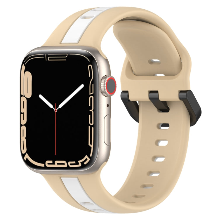 Two-Color Loop Buckle Silicone Watch Band, For Apple Watch Ultra 49mm, For Apple Watch Series 8&7 45mm, For Apple Watch Series 8&7 41mm