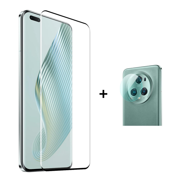 For Honor Magic5 Pro ENKAY 3D Hot Bending Edge Glue Tempered Glass Full Film with Lens Film, For Honor Magic5 Pro(1pc), For Honor Magic5 Pro(2pcs), For Honor Magic5 Pro(5pcs)